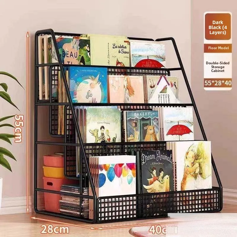 

Mobile Wheel Desk Side Bookshelf Office Workstation Book Storage Rack under Desk Space Utilization Metal Construction Easy As...