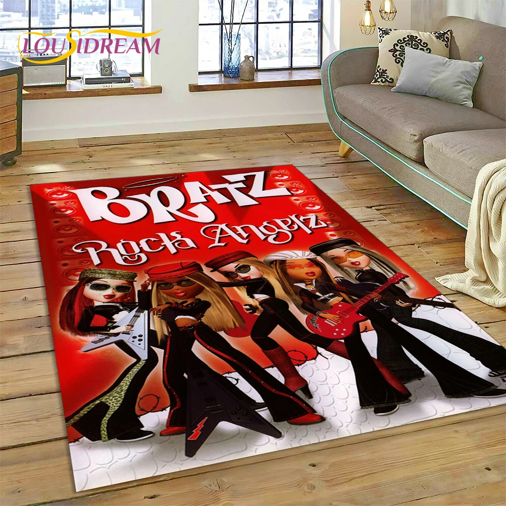 

3D Bratz Cartoon Girlz Rock Game HD Carpet Rug for Home Living Room Bedroom Sofa Doormat Decor,kids Area Rug Non-slip Floor Mat