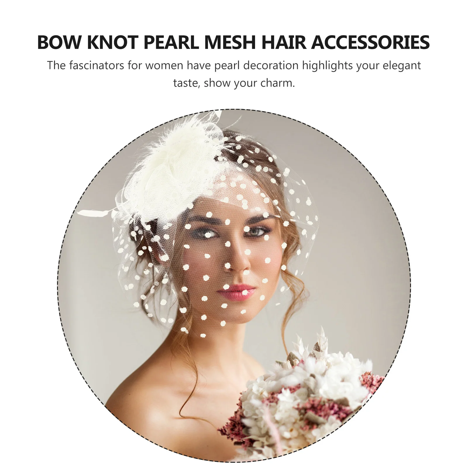 

Fascinator Headpiece for Women Stylish Net Gauze Bride Hairpiece Lightweight Reusable Formal Occasion Wear Wedding Party Bridal