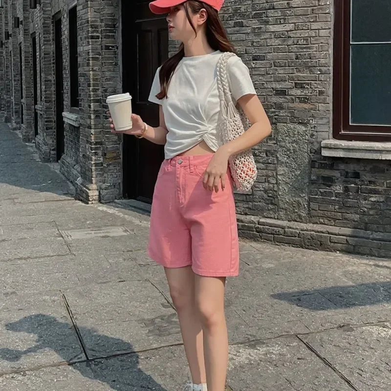 

PopPopFashionable Harajuku Style Women's Casual Pants Five-Point Simple Artistic Sweet Japanese System Girls' Long Trousers