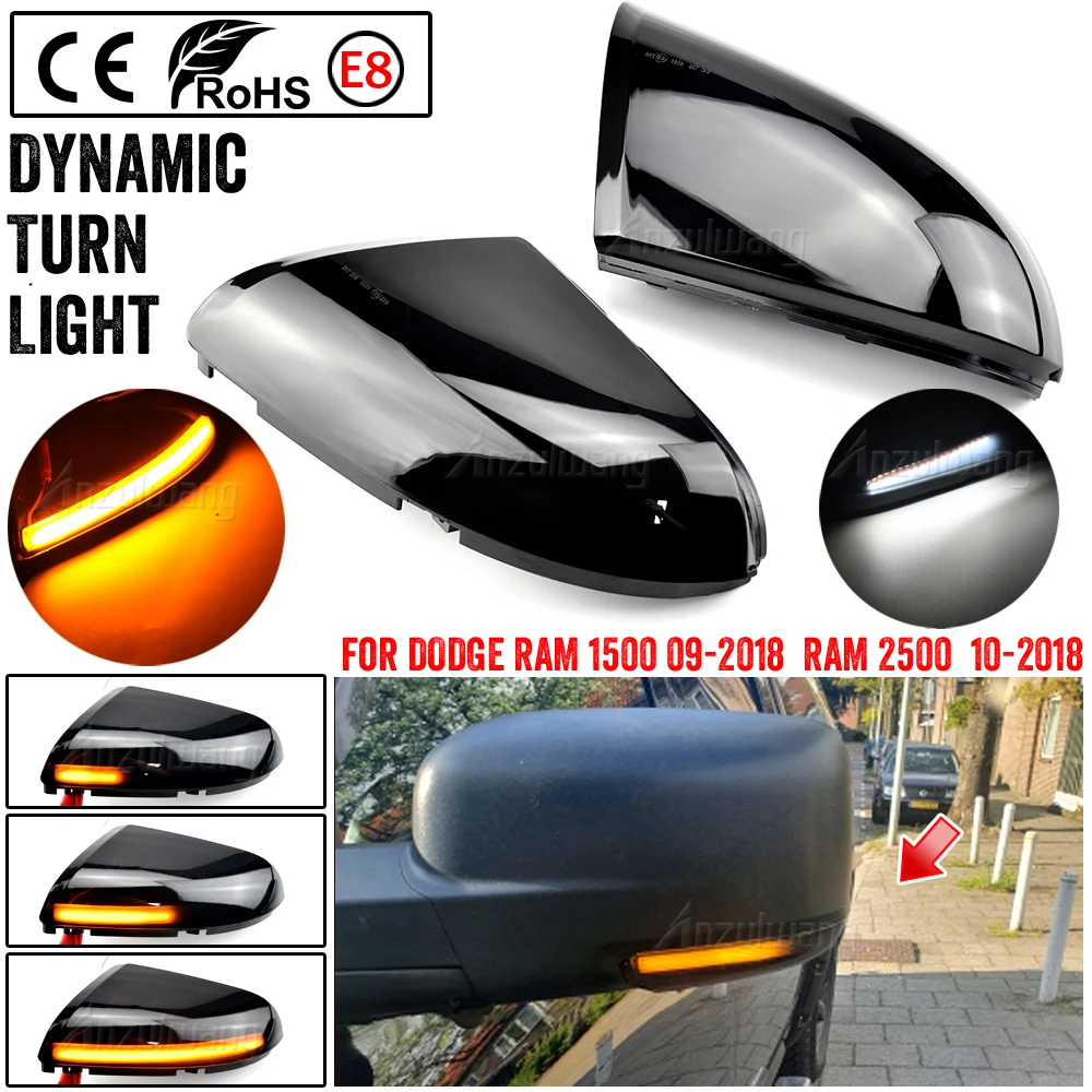 LED Dynamic Turn Signal Light Side Mirror Sequential Indicator Blinker Lamp For Dodge Ram 1500 2500 LED