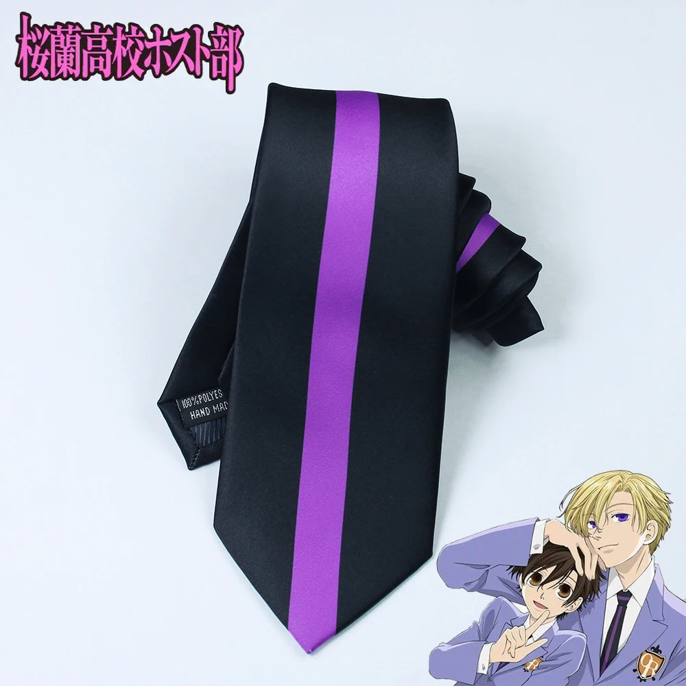 

Anime Fujioka Haruhi Cosplay Accessories Tie Ouran High School Host Club Suou Tamaki School Necktie Halloween Party Prop Gift