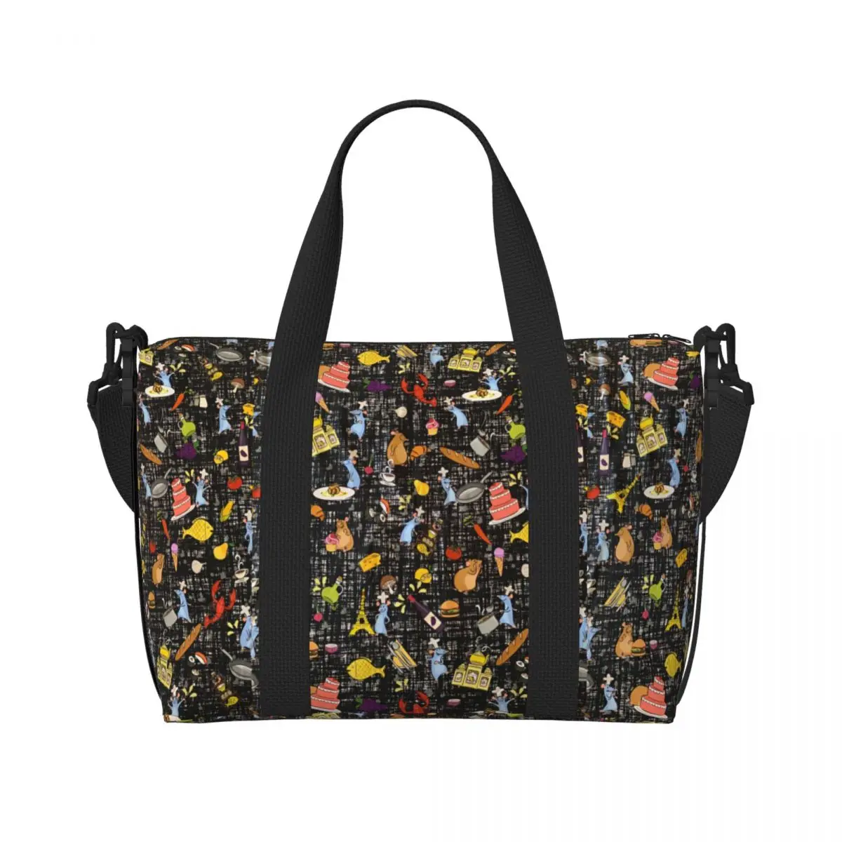 

Custom Ratatouille Wallpaper Beach Tote Bag Women Big Compartment Gym Beach Travel Bags