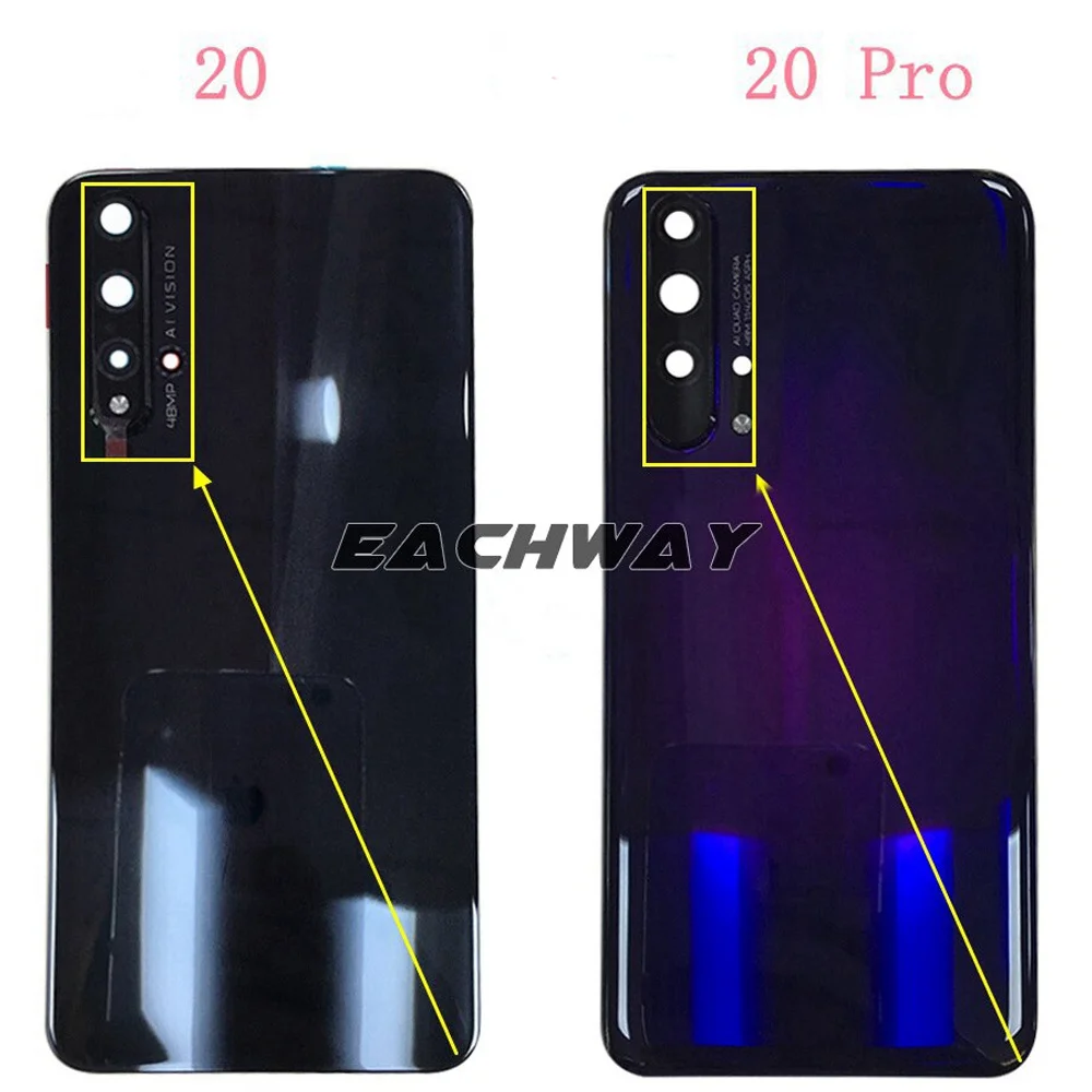 High Quality For Huawei Honor 20 Pro Back Battery Cover Door Rear Glass Housing Case For Huawei Honor20 Honor 20 Battery Cover