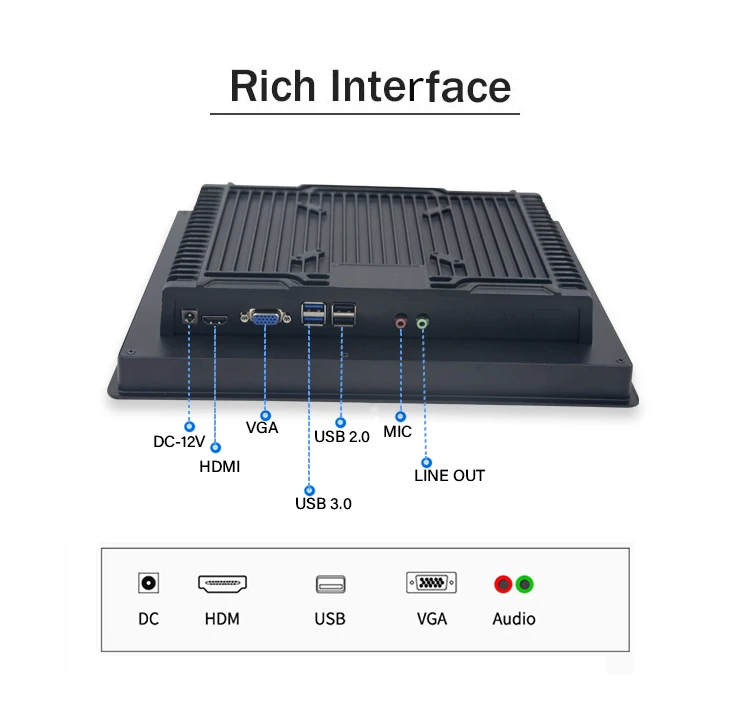 17 Inch Embedded High Brightness 1000 Nit IP65 Waterproof Open Frame LCD Industrial Touch Screen Monitor New 1000 Nit High