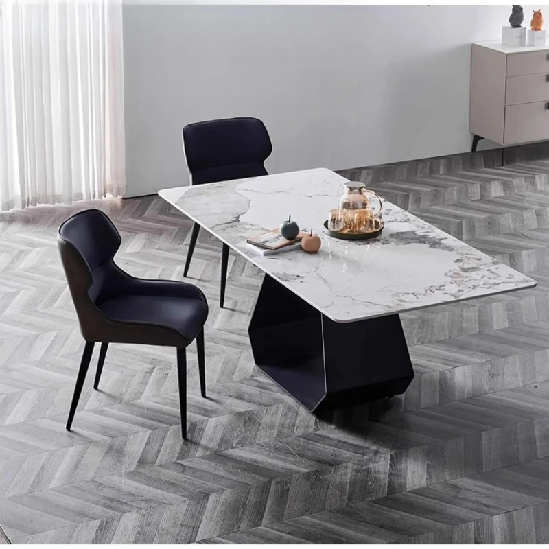 

Обеденный стол из сланцевого камня, простой обеденный стол, комплект прямоугольного стола и стульев для дома.