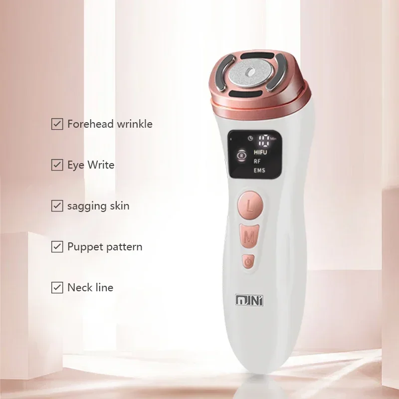 Mini HIFU+EMS+Microcurrent Face Lifter – Handheld Skin Tightening & Wrinkle Reduction Machine for Facial Lifting & Firming