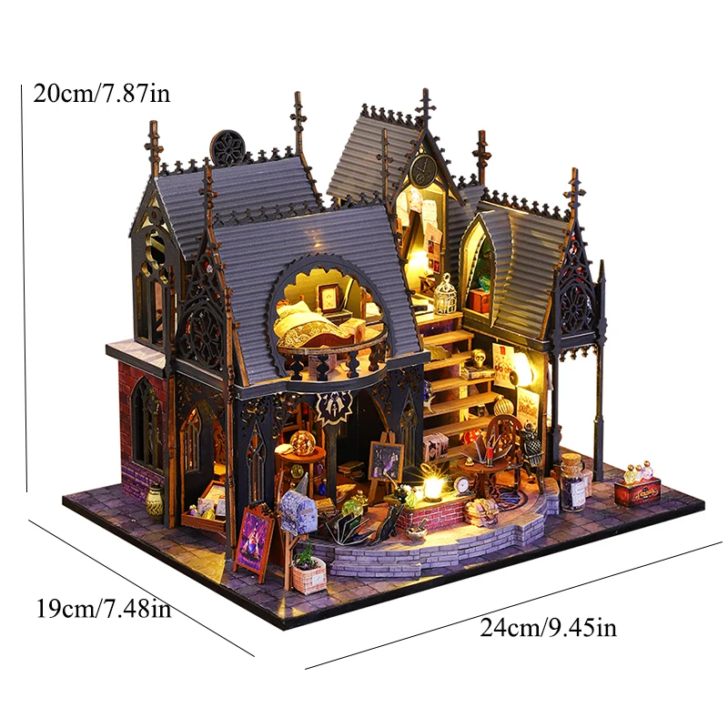 DIY Wooden Doll House Case Wooden Miniature Furniture Dollhouse Handmade Model Assembly Toys For Xmas Girls Birthday Gifts image 3