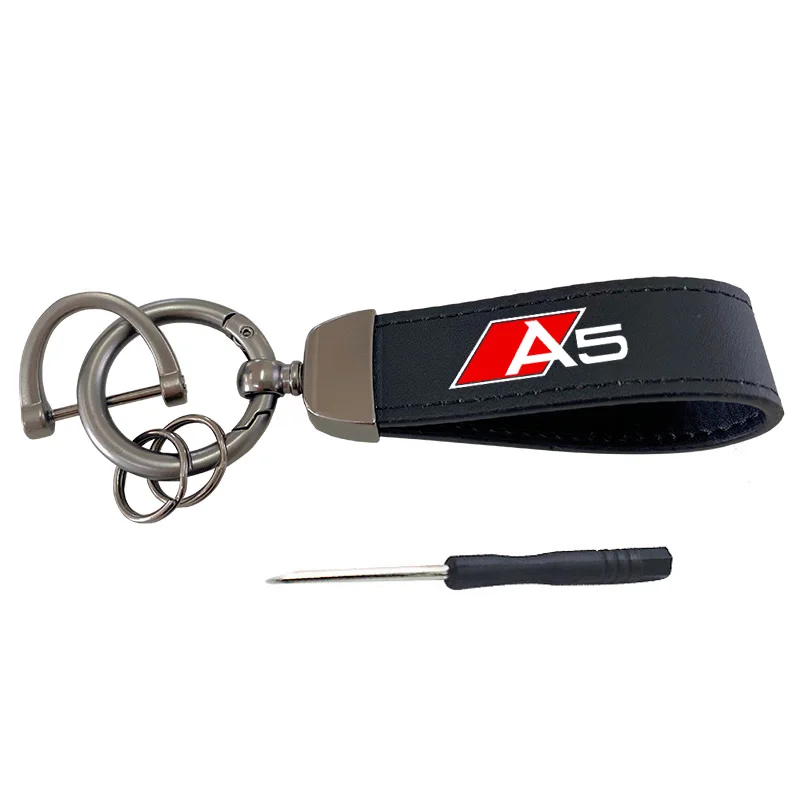 For AUDI A5 8T accessories Multifunctional keychain leather keychain metal gift