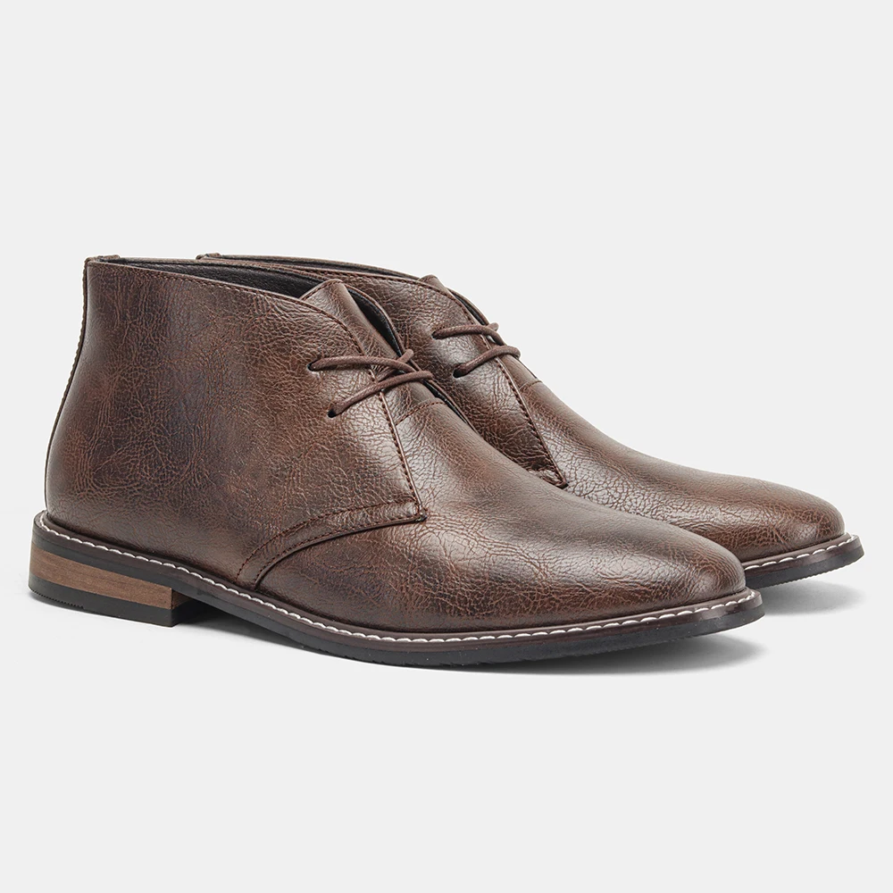 Braune Herren-Wüstenstiefel Größe 8-13 Retro Amerikanischer Stil Herren-Knöchelstiefel