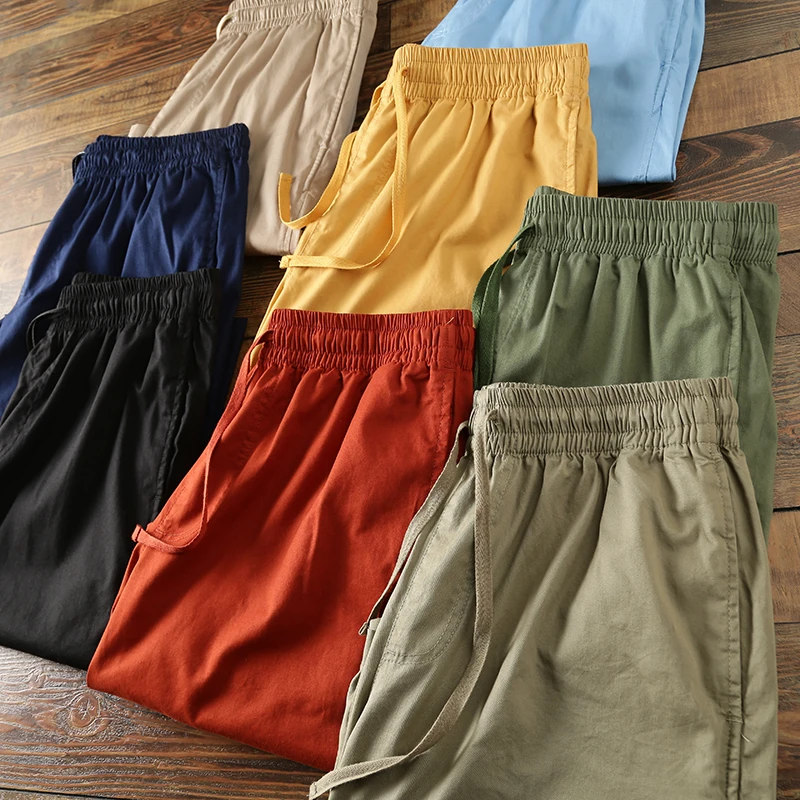 

Впрский выход! Летняя хлопковая техая, эластичная, цветная, повседневная, мужская, модная, самозахватывающаяся, четыре пары, свободная посадка, пять цветов...