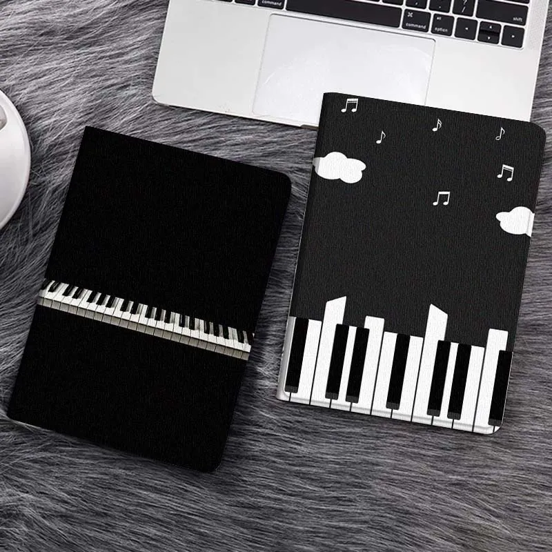 

Piano Keyboard Black White Gift Tablet Case For Samsung Tab Galaxy S6 S11 A A7 A8 A9 A11 10.1 10.4 10.5 Plus Lite