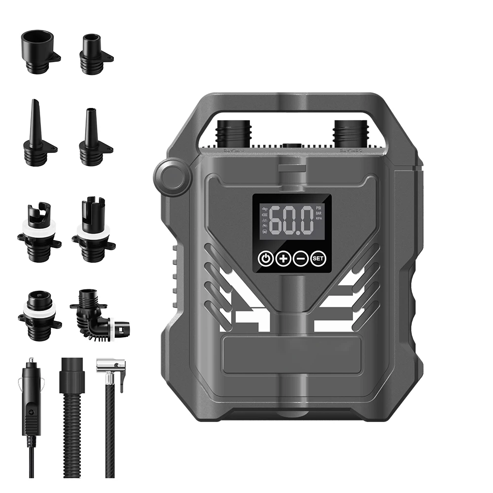 

Gicle 883H 60PSI 12V DC 150W Electric Pump High Pressure Dual Stage Inflation Auto-off Portable Paddle Board/Kayak/Boat 1 Year