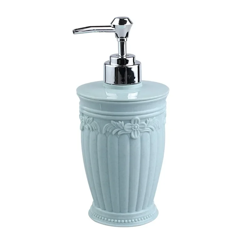 Fashion Stained Carved Glass Liquid Soap Dispenser Bathroom Sanitizer Bottle Hand Pump Emulsion Shampoo Bath Shower Gel Press