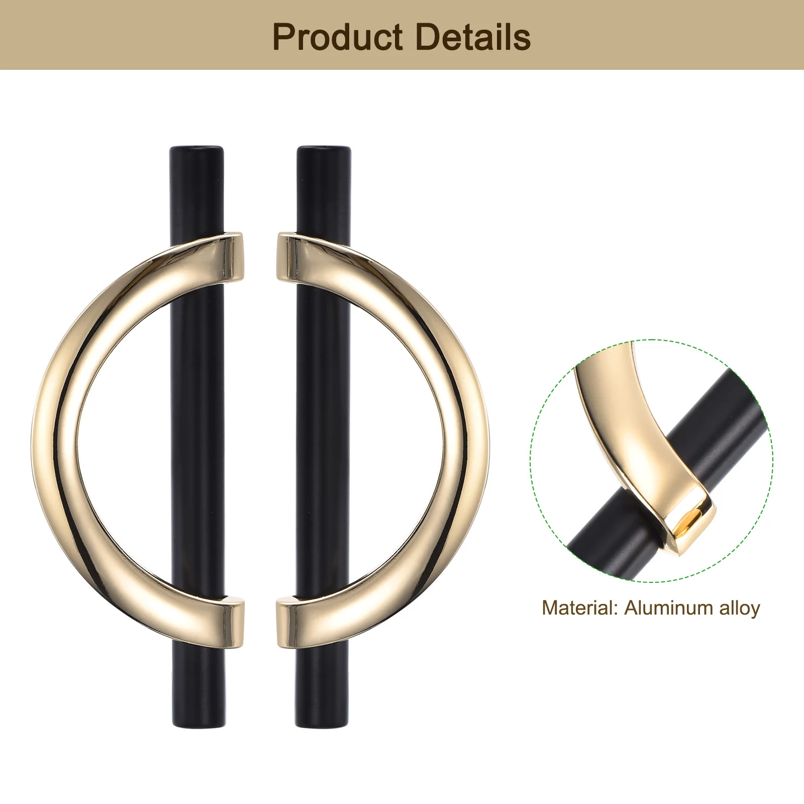 Confezione da 6/10 maniglie nere per porte dell'armadio, centri con fori da 3,75 pollici e 5 pollici