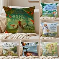 Anne of G-Green Gables Pillow Case Sofa and Living Room Decorative Cushion Covers Dust-proof and Mite-proof Invisible Zipper