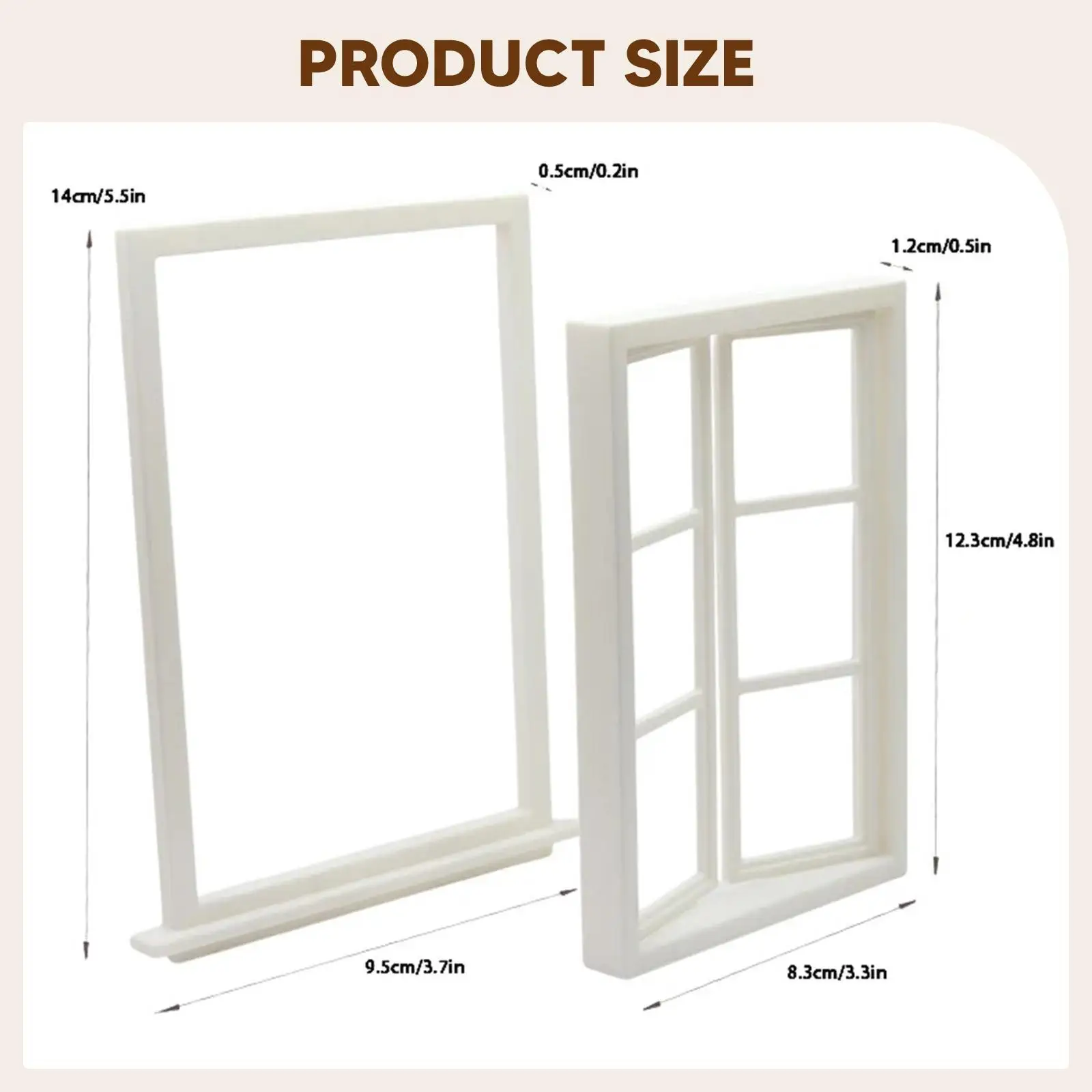 Miniature Window 1 12 Scale Doll House Decor White PLA Frame Furniture Accessory for Miniature DIY Home