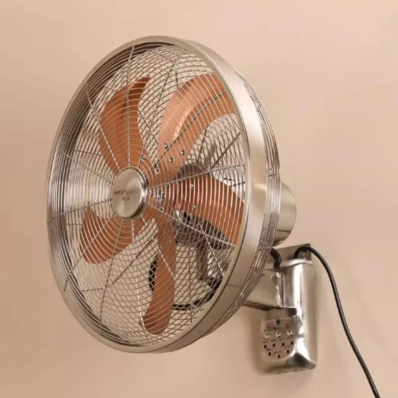 16 Inches Metal Wall Fan Wall Mounted Retro Cooling Fan Home European Commercial Restaurant Shake Head Ventiladores Electric Fan