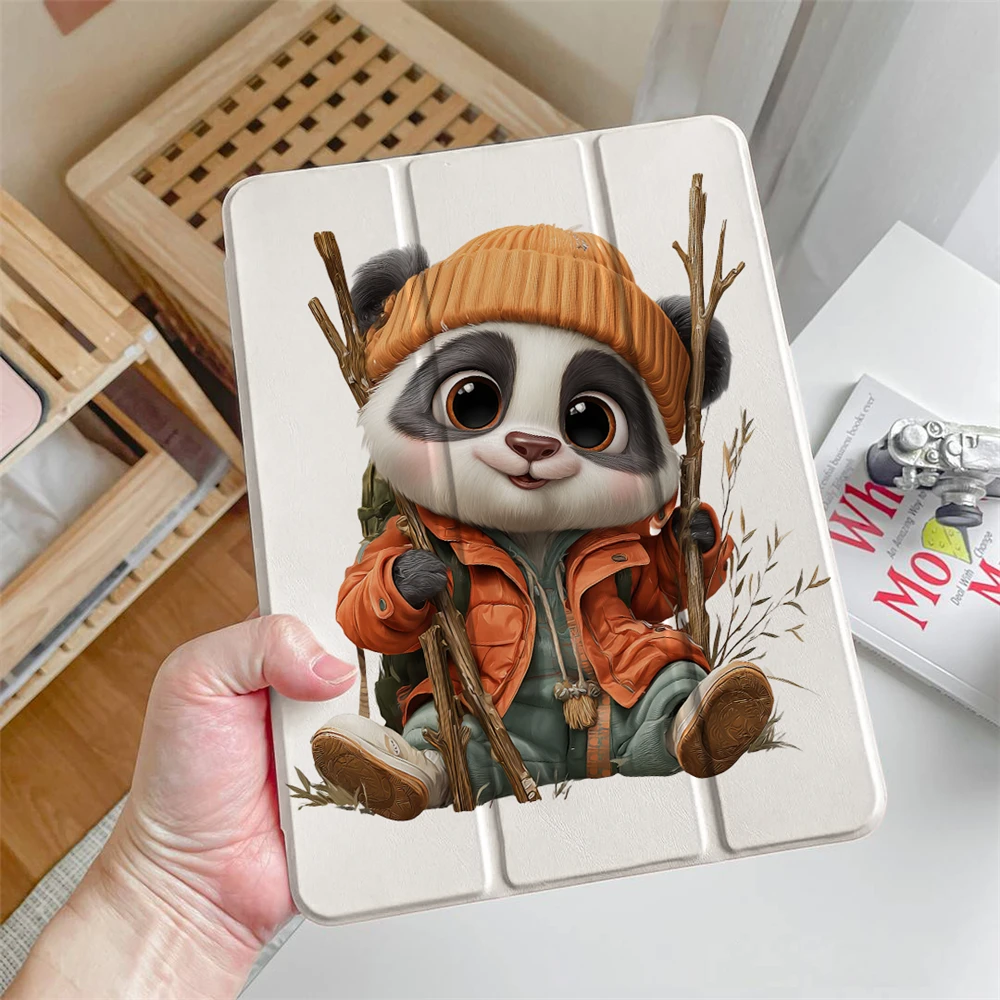 

Cartoon panda UV Print Tablet Case for ipad a16 case With Pencil Holder Funda for iPad 10th 11th 11-in Air M2 12.9 13 M4 Funda