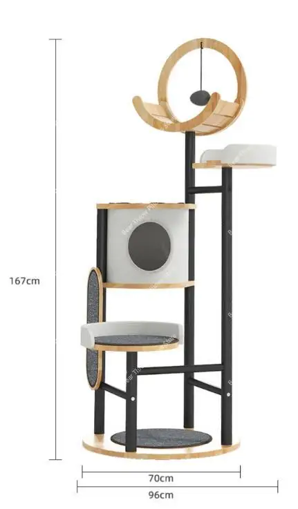 Solid wood climbing frame,  tree integrated large frame, villa paw grinding board supplies, multi-functional toys