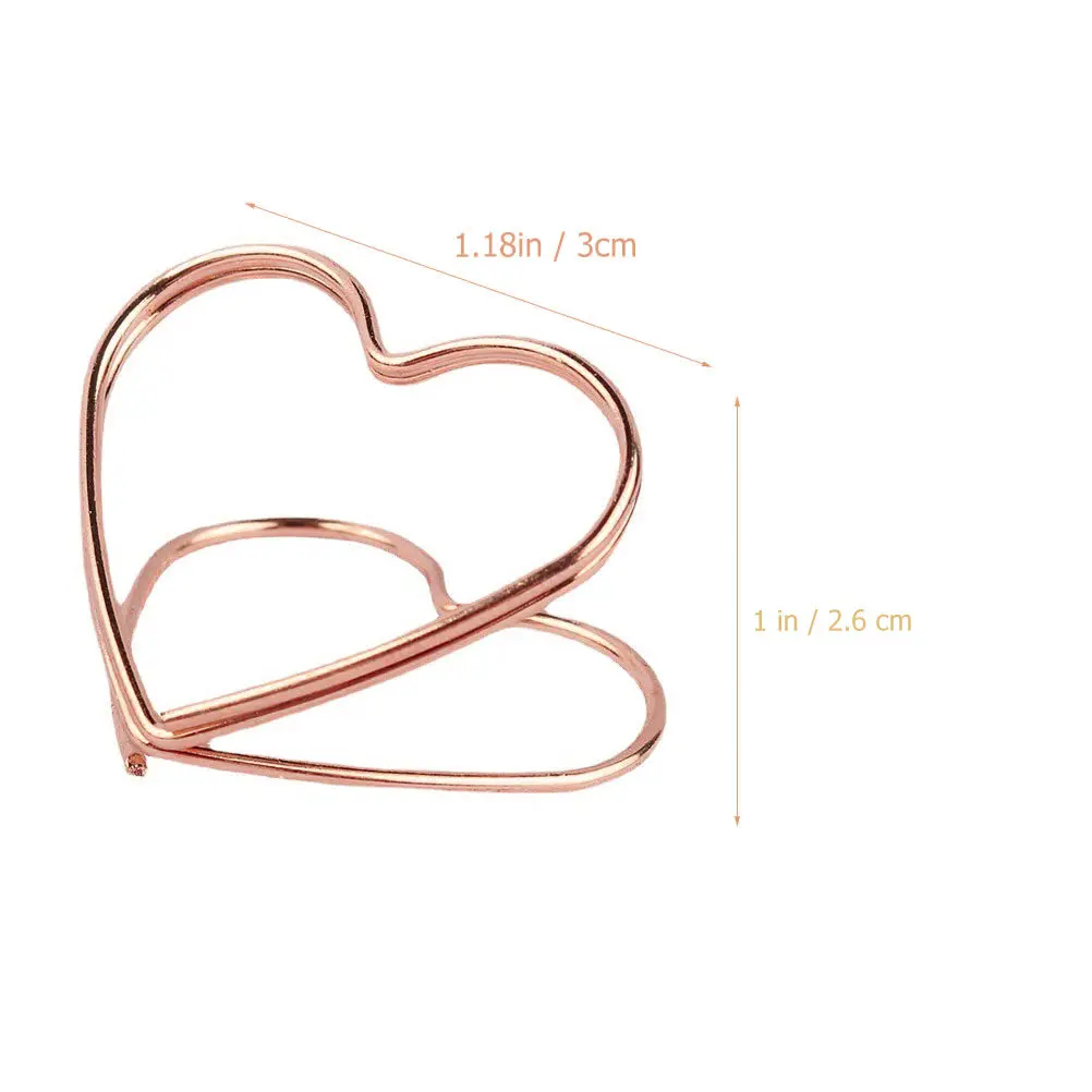 Heart-Shaped Table Number Holders, 32 pcs Steel Wire Place Card Holders for Wedding, Office & Party Name Cards