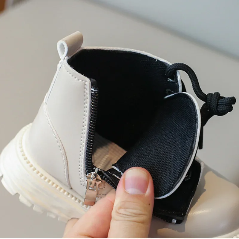 Children\'s Boots for Boys Girls Fashion Children Ankle Snow Boots Rubber Sole Autumn Side Zipper Kids Outdoor Shoes