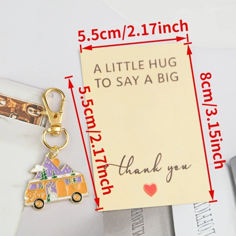5/10pcs Interesting Travel Series Keychain Set Accompanying thank-you card Actively support gifts