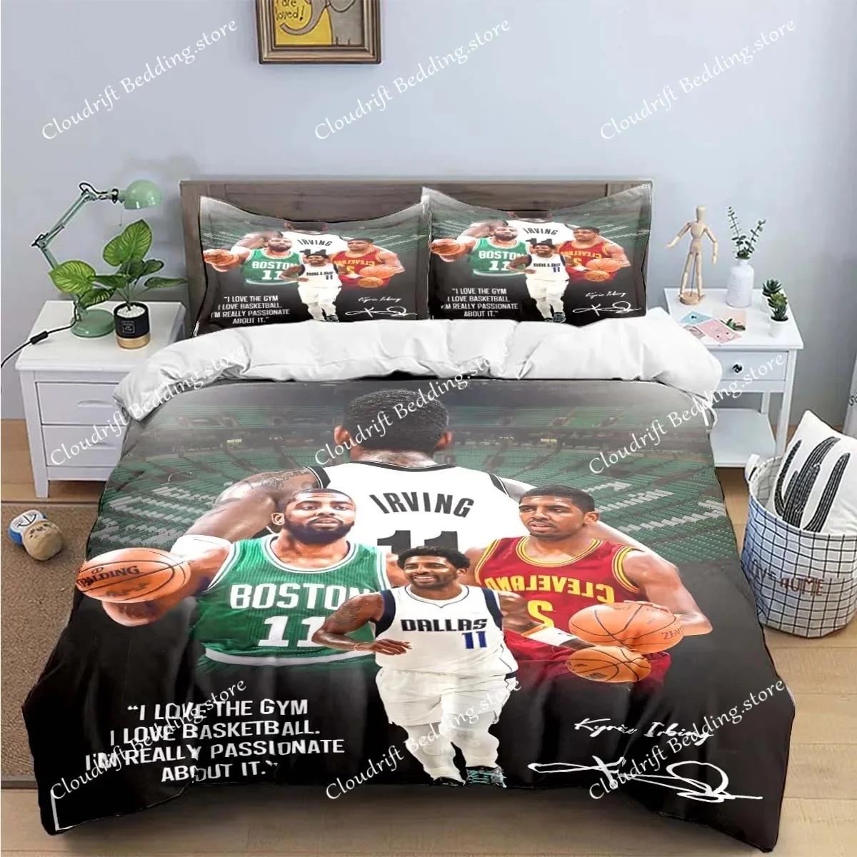 Bedding Decor Fashion Basketball Star K-Kyrie Irving Print Bedding Sets Bed Supplies Set Duvet Cover Bed Comforter Set Bedding S