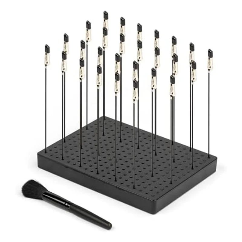 Abum-modelo base de suporte de pintura (19x14 furos) e 27 peças de palitos de jacaré conjunto de ferramentas de modelagem para aerógrafo spra durável