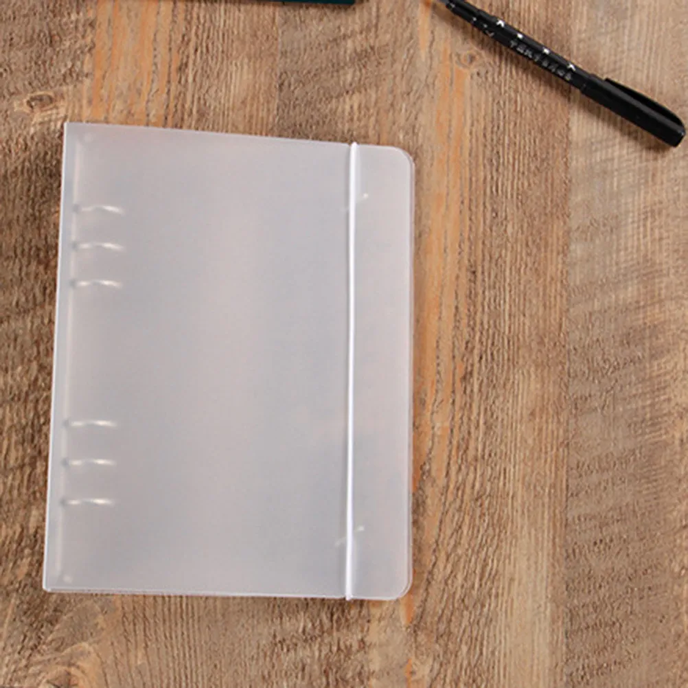 

A6 Paper PP Frosted Folder File Clip Semi Transparent Elastic Band Loose-Leaf Binder for Office School Business File Supplies
