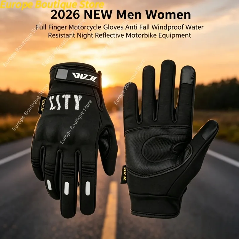 

Anti Fall Windproof Water Resistant Night Reflective Full Finger Motorcycle Gloves Motorbike Equipment For Men Women