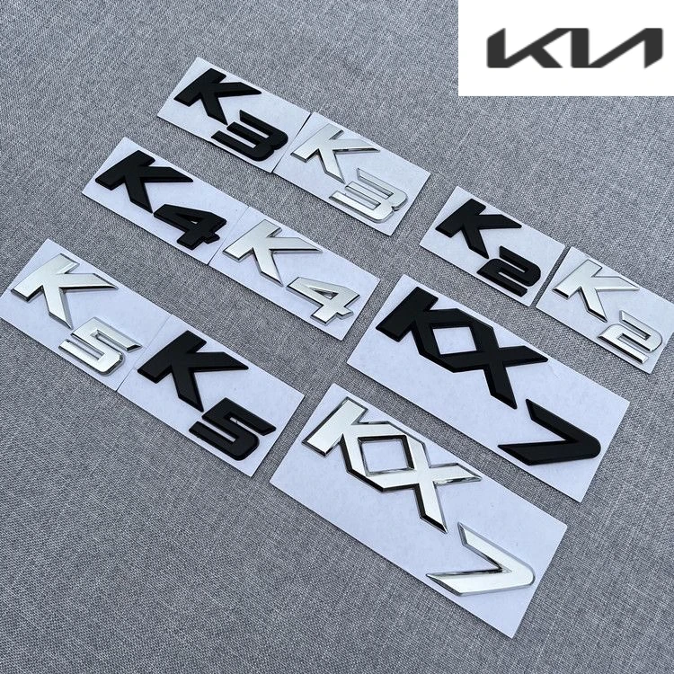 

3D ABS Automobile letter stickerSuitable for KIA K2 K3 K4 K5 KX7 refitting black metal letter logo Dongfeng yueda KIA rear logo