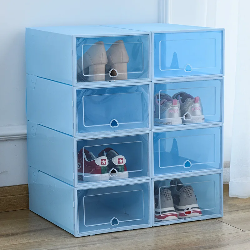 Shoe Organizer Storage Box Sneaker Cabinet Bins Foldable with Magnetic Clear Door