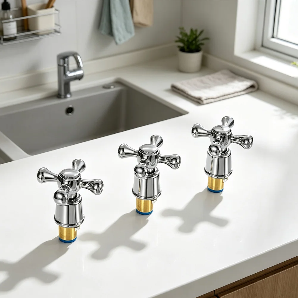 For Daily Home Tasks Silver Shower Knobs Faucet for Tap Handle Replacement Faucet Tap Handle Kitchen Faucet Handle