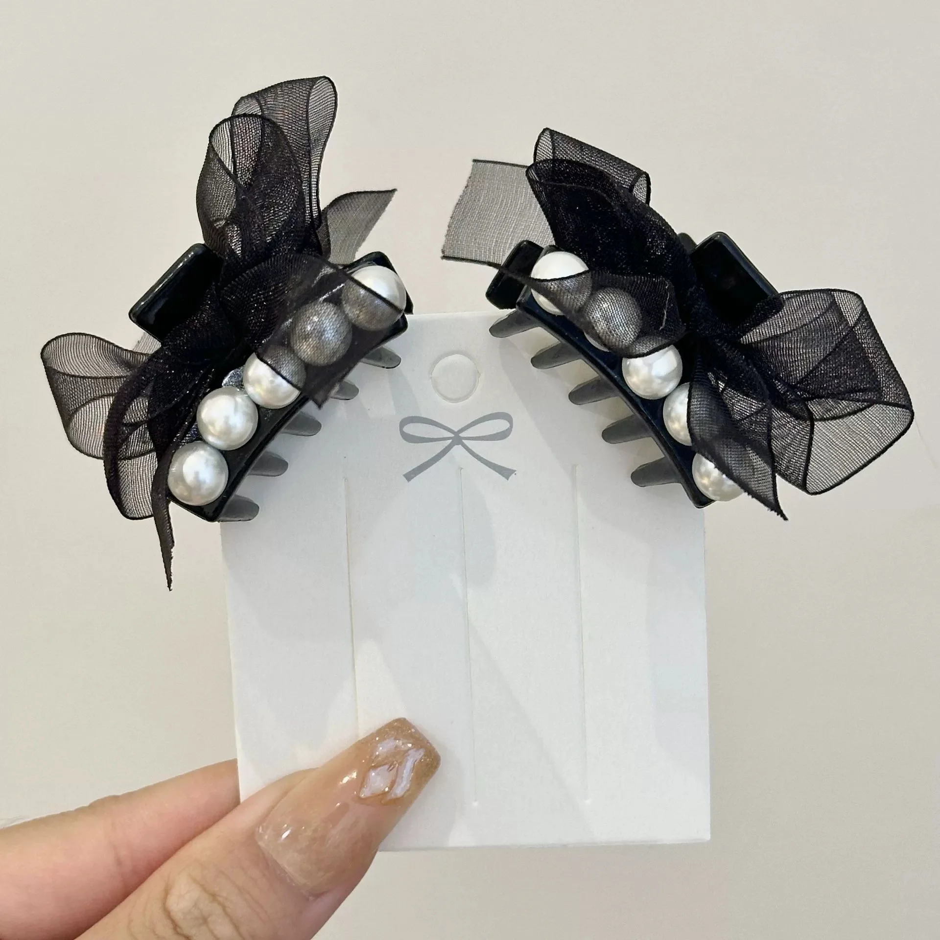 2 Stücke Frauen Kleine Schleife Haarklammern Süße Prinzessin Kopfbedeckung Fransen Haarspangen Haarspangen für Mädchen Mode Haarschmuck – Detail 8