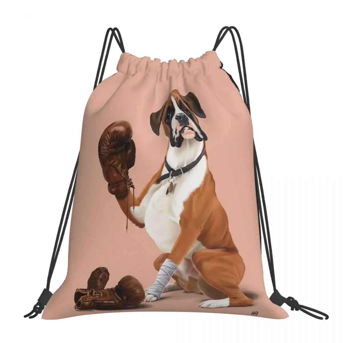 The Boxer (Colour) Backpacks Casual Portable Drawstring Bags Drawstring Bundle Pocket Shoes Bag BookBag For Man Woman School