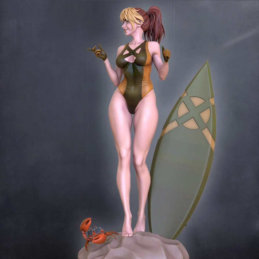 

1/24 пляжный серфинг для девочек NSFW, модель из смолы, фигурка, игрушка, ремесло, в разобранном виде, миниатюрная уменьшающая статуя, неокрашенный комплект