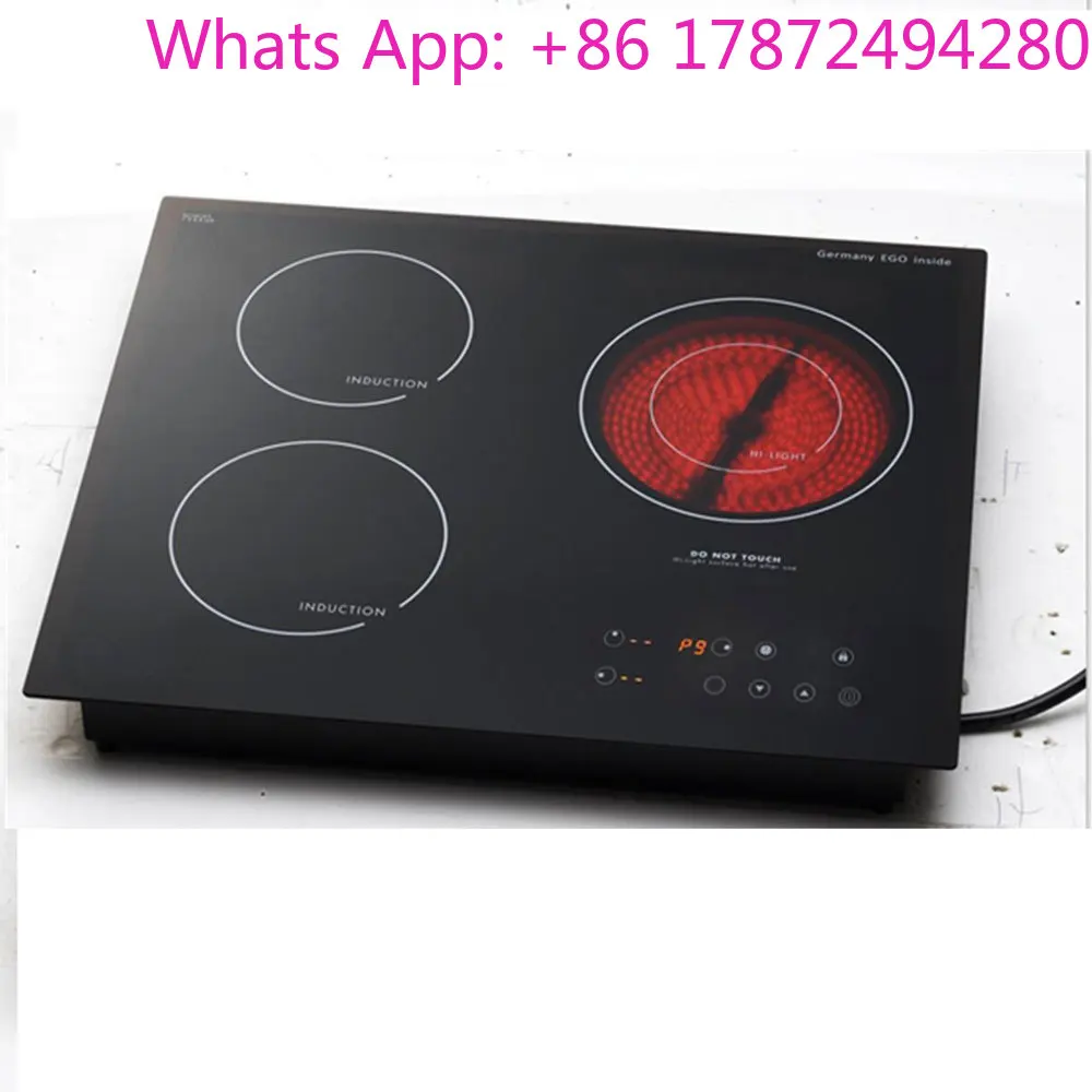 Commercial Threer-head Electric Cooker Ceramic Cooker Electric Stove Integrated Embedded Cooktop Stove High Power Ceramic Hob