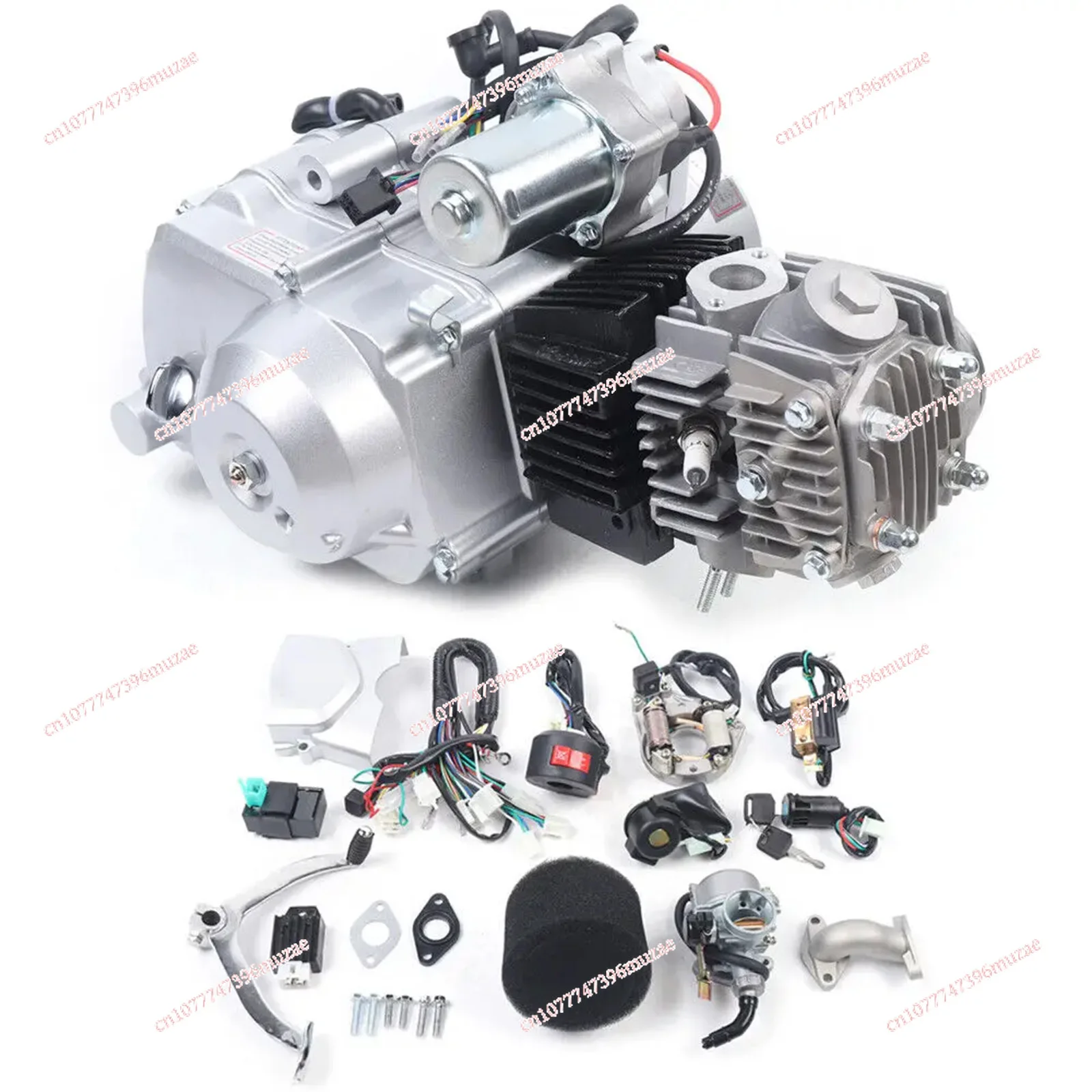 125CC 4 Stroke Semi Auto Engine Motor 4 Speed W/ Reverse For ATV Go Kart/Three advances, one retreat