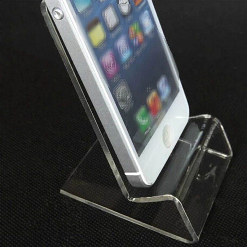 Transparent Acrylic Mobile Phone Display Stand Counter Mobile Phone Display Base Bracket Desktop Mobile Phone Lazy Bracket