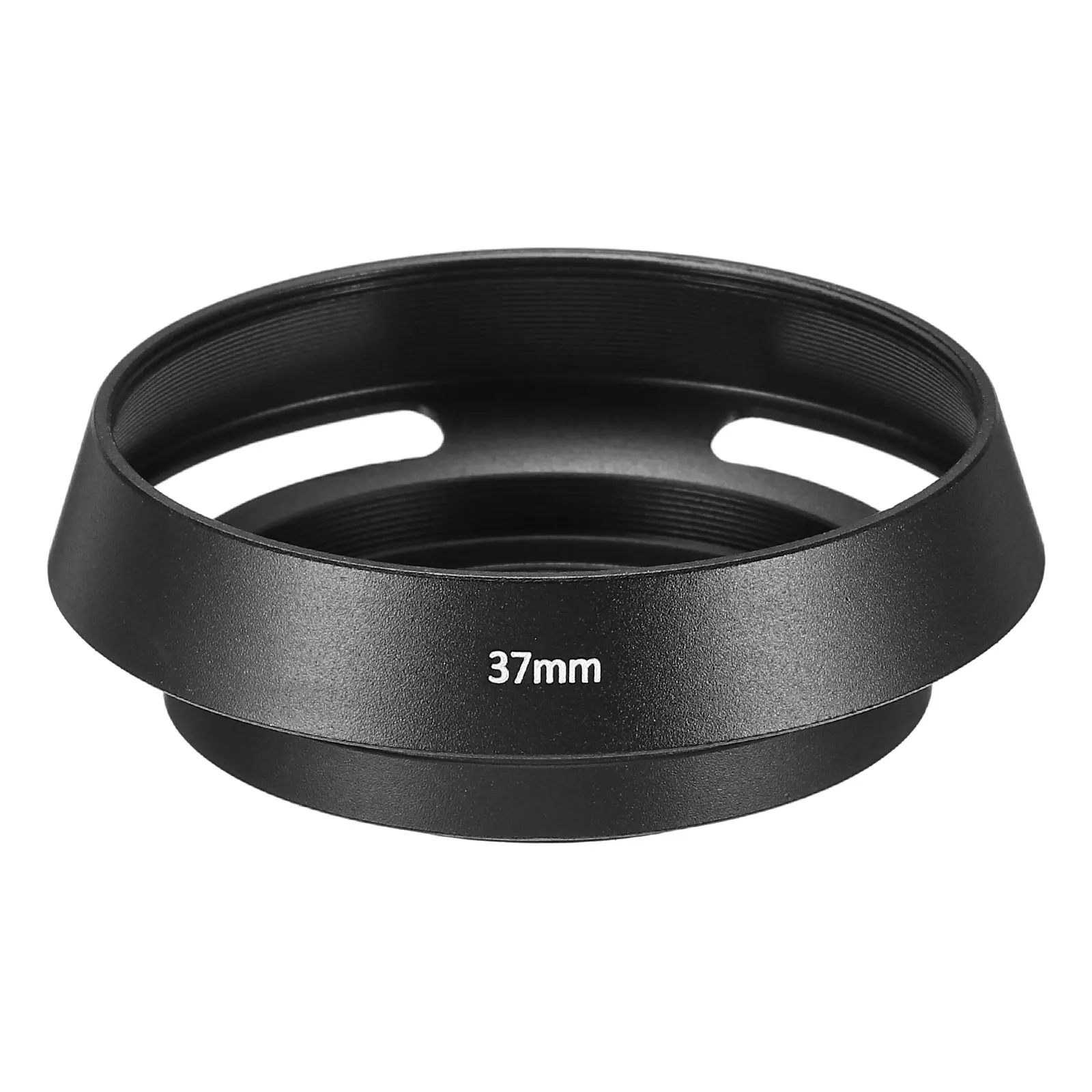 1Pcs 37-77mm Metal Lens Hood Standard Vented Matte Surface Anti-reflective Inside Hood with Cleaning Cloth for Camera Lens Black