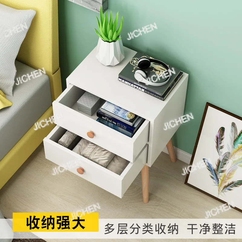 

Прикроватная тумбочка Простой современный прикроватный шкаф для хранения ножек из массива дерева Мини-маленькая квартира E****mical Прикроватная тумбочка в скандинавском стиле