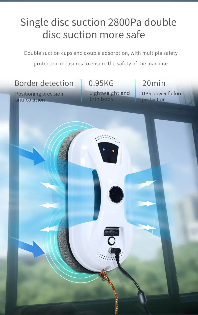 2026 Fensterputzroboter, Ultraflacher Reinigungsroboter, Fensterputzroboter, Fensterreinigungsroboter – Detail 9