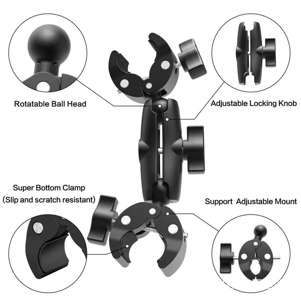 Nuovo doppio metallo Super Clamp articolato Mag ic Arm Clip 360 Super morsetto a doppia testa per ombrello Monitor LED Light