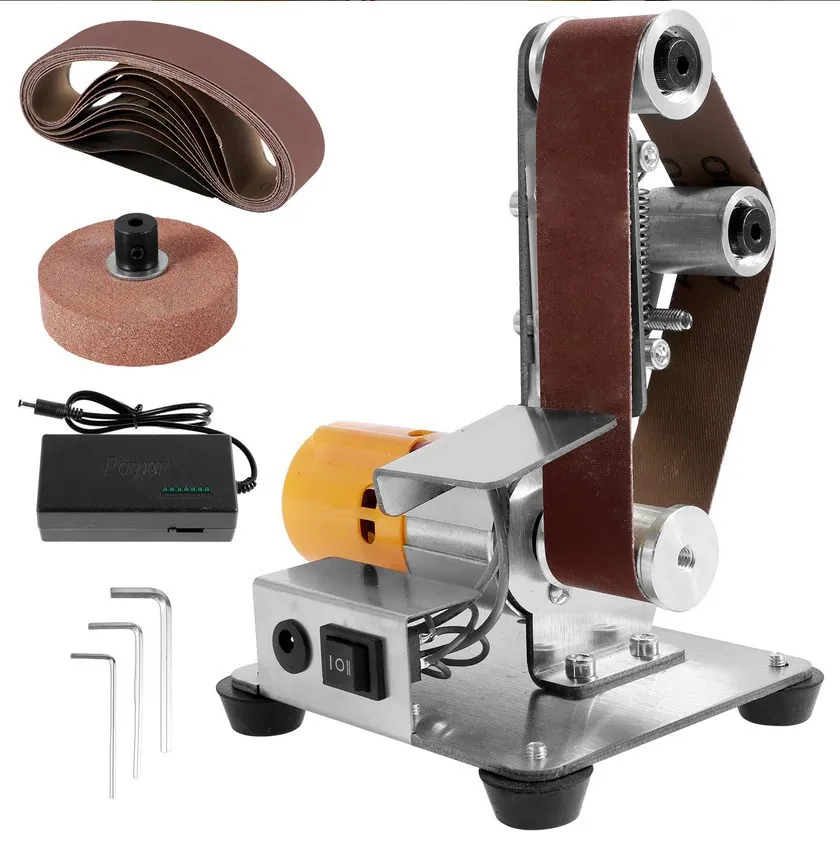 

Маленькая шлифовальная машина, мини-электрическая ленточная шлифовальная машина, машина для наждачной бумаги, полировальный станок для деревообработки, полировка ножей, заточка артефактов