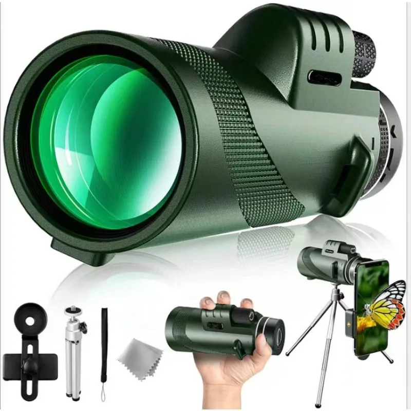 APEXEL Powerful 80X100 HD Monocular Telescope Long Range Zoom With Tripod Phone Clip For Outdoor Hunting Camping Tourism