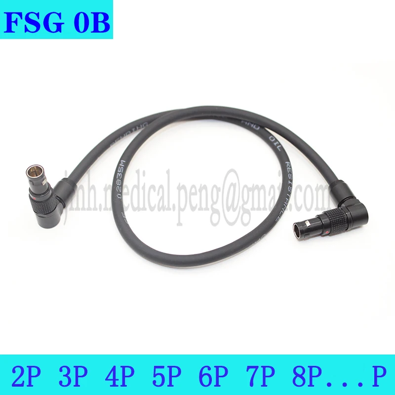 Black FSG With Cable 0B 2 3 4 5 6 7 9 Pin 360 degrees Adjustable Right Angle Male Plug Push-pull Self-Locking Connector