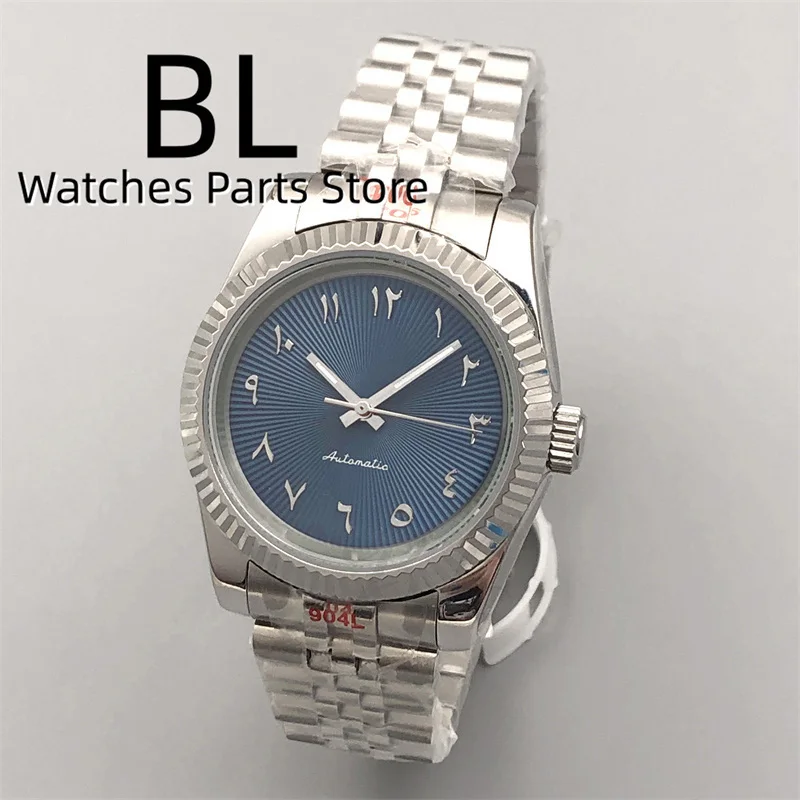 36mm 39mm ICE Blue Arabic Numerals Sunburst Watch Dial NH35 Automatic Watch For Men Black GreenPink Sapphire Glass Slide Buckle