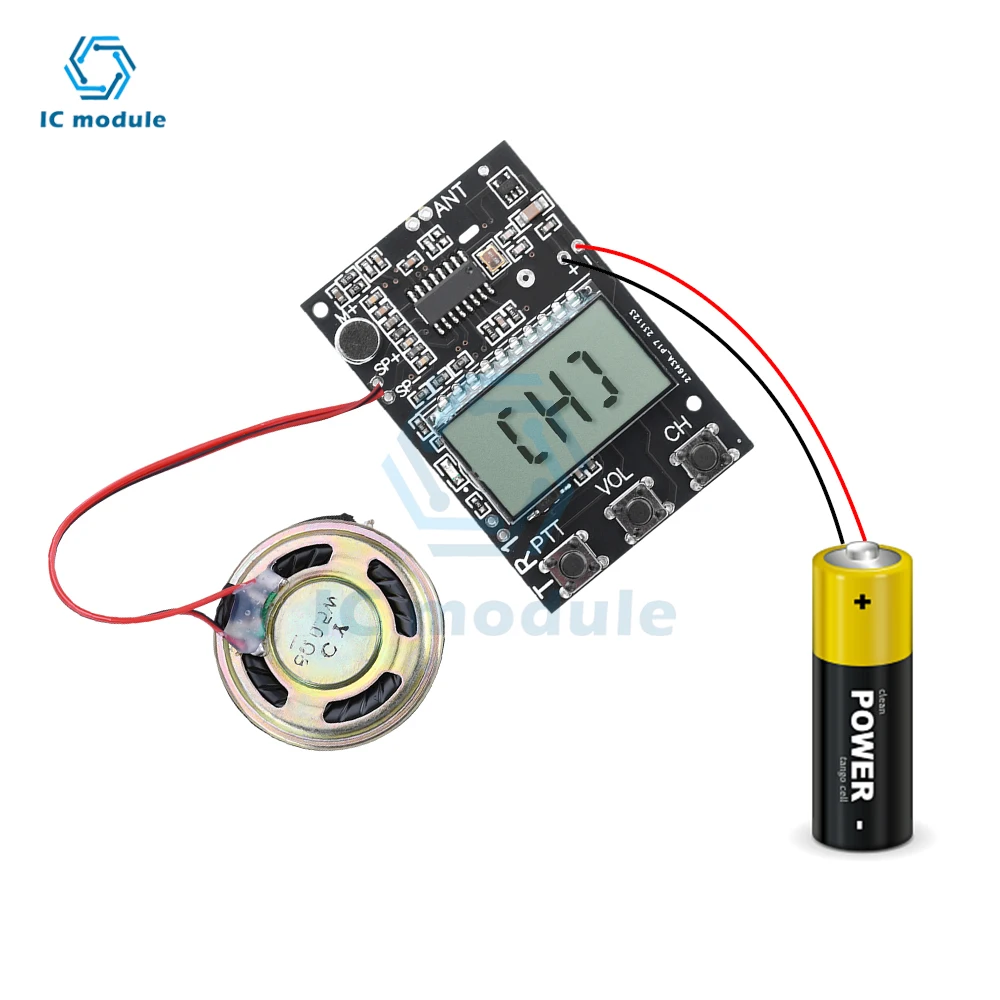 Imagem -06 - Transceptor de Placa de Circuito fm Walkie Talkie Módulo Tudo-em-um Transmissor fm Receptor Frequência 27480mhz Dc3.36v