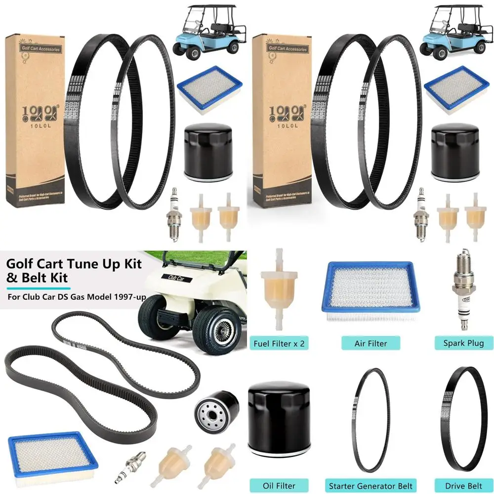 

Golf Cart Tune-Up Kit with Drive and Starter Belts for 1992-2004 Club Car DS Gas with E290 E350 Engine, Includes Air and Fuel Fi